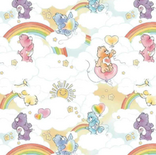 Load image into Gallery viewer, Care Bears - Sketch Art - Care Bears in the Clouds Multi Fabric - 1/2 Meter - Cotton Fabric
