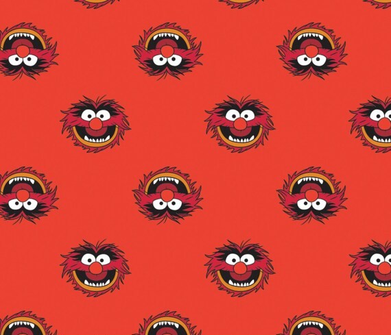 The Muppets Animal Red Fabric - 1/2 Meter - Cotton Fabric