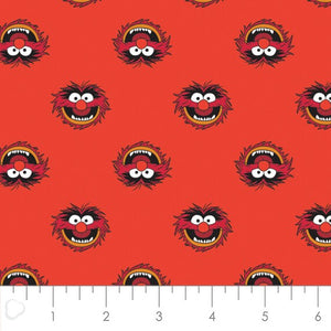 The Muppets Animal Red Fabric - 1/2 Meter - Cotton Fabric