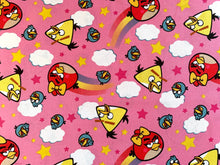 Charger l&#39;image dans la galerie, Angry birds Pink Fabric - 1/2 Meter - Cotton Fabric
