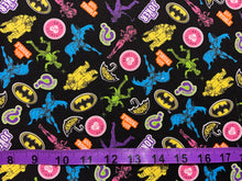 Charger l&#39;image dans la galerie, DC&#39;s Batman II Collection - Batman vs Villains - Black Fabric - 1/2 Meter - Cotton Fabric
