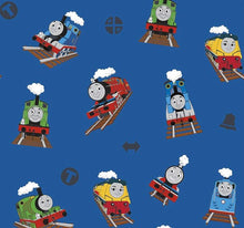 Charger l&#39;image dans la galerie, Thomas and Friends Main Blue Fabric - 1/2 Meter - Cotton Fabric
