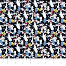 Load image into Gallery viewer, Looney Tunes II - Looney Tunes Sylvester &amp; Tweety Fabric - 1/2 Meter - Cotton Fabric
