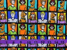 Charger l&#39;image dans la galerie, Scooby Doo Profile Blocks - Black Fabric - 1/2 Meter - Cotton Fabric
