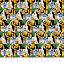 Load image into Gallery viewer, Star Wars Crowds Collection - Crowd Droids - Black Fabric - 1/2 Meter - Cotton Fabric
