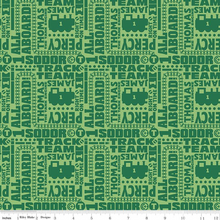 Charger l&#39;image dans la galerie, Thomas and Friends Text Green Fabric - 1/2 Meter - Cotton Fabric
