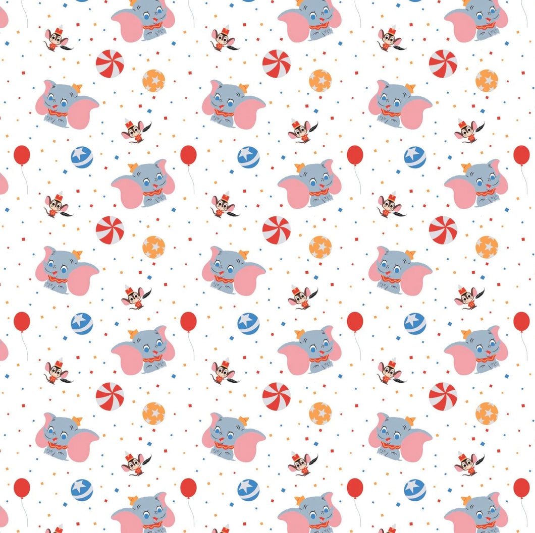 Disney - The Day of the Little World Collection - Circus Act - White Fabric - 1/2 Meter - Cotton Fabric