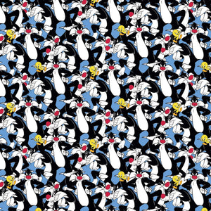 Looney Tunes II - Looney Tunes Sylvester & Tweety Fabric - 1/2 Meter - Cotton Fabric