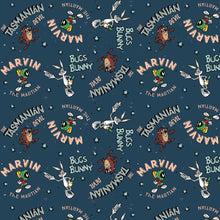 Load image into Gallery viewer, Looney Tunes II - Looney Tunes Retro Characters Navy Fabric - 1/2 Meter - Cotton Fabric
