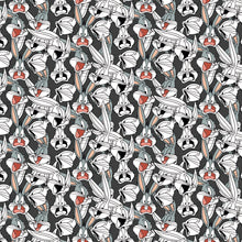 Load image into Gallery viewer, Looney Tunes II - Looney Tunes Bugs Expressions - Charcoal Fabric - 1/2 Meter - Cotton Fabric
