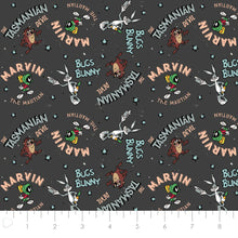 Load image into Gallery viewer, Looney Tunes II - Looney Tunes Retro Characters - Charcoal Fabric - 1/2 Meter - Cotton Fabric
