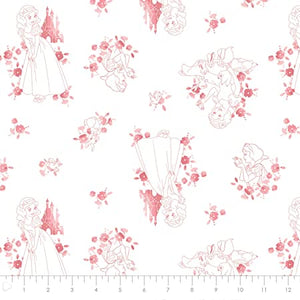 Snow White - White Fabric - 1/2 Meter - Cotton Fabric