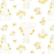 Charger l&#39;image dans la galerie, Beauty And The Beast -White Fabric - 1/2 Meter - Cotton Fabric
