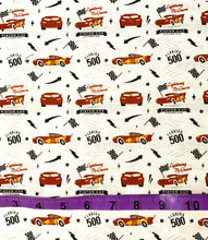 Charger l&#39;image dans la galerie, Cars Collection III by Disney-Pixar - McQueen Champ - White Fabric - 1/2 Meter - Cotton Fabric
