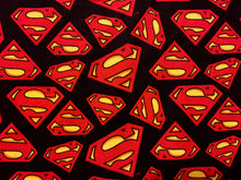 Charger l&#39;image dans la galerie, Superman Black Logo Flannel Fabric - 1/2 Meter
