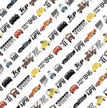 Charger l&#39;image dans la galerie, Cars Collection III by Disney-Pixar - Racing Terms - White Fabric - 1/2 Meter - Cotton Fabric
