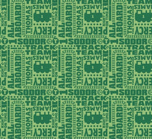 Charger l&#39;image dans la galerie, Thomas and Friends Text Green Fabric - 1/2 Meter - Cotton Fabric
