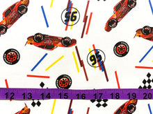 Charger l&#39;image dans la galerie, Cars - McQueen Tires White Fabric - 1/2 Meter - Cotton Fabric
