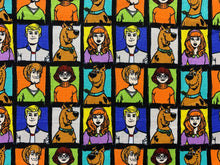 Charger l&#39;image dans la galerie, Scooby Doo Profile Blocks - Black Fabric - 1/2 Meter - Cotton Fabric
