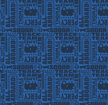 Charger l&#39;image dans la galerie, Thomas and Friends Text Navy Fabric - 1/2 Meter - Cotton Fabric
