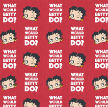 Charger l&#39;image dans la galerie, Betty Boop Collection III - What Would Betty Do - Red Fabric - 1/2 Meter - Cotton Fabric
