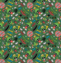 Load image into Gallery viewer, Looney Tunes III - Marvin Toss- Dark Green Fabric - 1/2 Meter - Cotton Fabric
