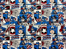 Load image into Gallery viewer, Marvel Capitaine America Comic Strip Fabric - 1/2 Meter - Cotton Fabric
