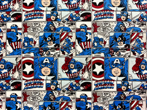 Marvel Capitaine America Comic Strip Fabric - 1/2 Meter - Cotton Fabric