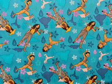 Charger l&#39;image dans la galerie, Disney Raya and the Last Dragon - Characters Toss - Teal Fabric - 1/2 Meter - Cotton Fabric
