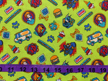 Charger l&#39;image dans la galerie, Scooby Doo logo - Green Fabric - 1/2 Meter - Cotton Fabric
