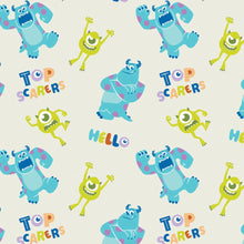 Charger l&#39;image dans la galerie, Disney Pixar Monsters Inc Collection -  Top Scarers - Cream Fabric - 1/2 Meter - Cotton Fabric
