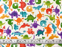 Charger l&#39;image dans la galerie, Dino Friends Multi - Cream Fabric - 1/2 Meter - Cotton Fabric
