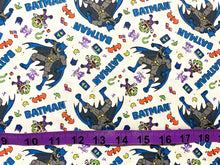 Charger l&#39;image dans la galerie, DC&#39;s Batman II Collection - Batman vs Preschool - White Fabric - 1/2 Meter - Cotton Fabric
