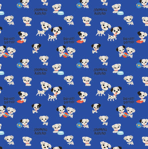 Disney - The Day of the Little World Collection - Zooming Around - Blue Fabric - 1/2 Meter - Cotton Fabric