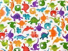 Charger l&#39;image dans la galerie, Dino Friends Multi - Cream Fabric - 1/2 Meter - Cotton Fabric
