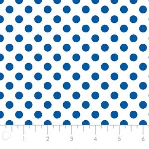 Mixology White/Royal Dots Fabric - 1/2 Meter - Cotton Fabric