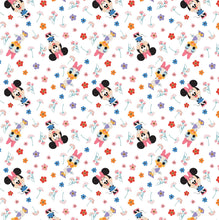 Load image into Gallery viewer, Disney - The Day of the Little World Collection - Minnie &amp; Daisy - White Fabric - 1/2 Meter - Cotton Fabric
