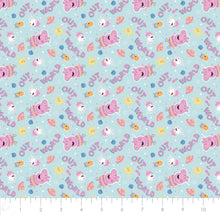 Load image into Gallery viewer, Peppa Pig - Peppa Friend in Space - Light Teal Fabric - 1/2 Meter - Cotton Fabric
