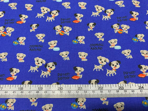 Disney - The Day of the Little World Collection - Zooming Around - Blue Fabric - 1/2 Meter - Cotton Fabric