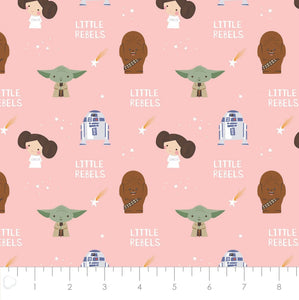 Character Nursery - Star Wars Little Rebels - Pink Fabric - 1/2 Meter - Cotton Fabric