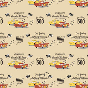 Cars Collection III by Disney-Pixar - Speed Challenge - Cream Fabric - 1/2 Meter - Cotton Fabric