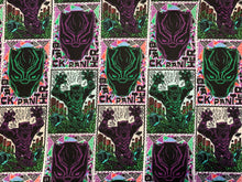 Charger l&#39;image dans la galerie, Black Panther Linocut Poster - Black Fabric - 1/2 Meter - Cotton Fabric
