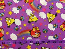 Load image into Gallery viewer, Angry birds - Purple Fabric - 1/2 Meter - Cotton Fabric
