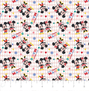 Character Nursery - Mickey Mouse Magic - Pink Fabric - 1/2 Meter - Cotton Fabric