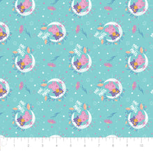 Load image into Gallery viewer, Peppa Pig - Peppa Moon Magic - Light Teal Fabric - 1/2 Meter - Cotton Fabric
