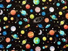 Charger l&#39;image dans la galerie, Outer Space by Makower UK - Black Fabric - 1/2 Meter - Cotton Fabric
