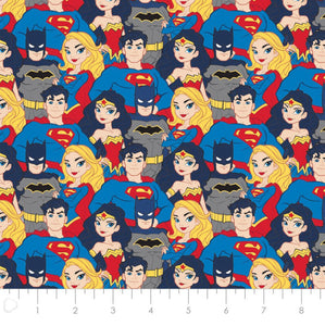 Young DC Stacked Heroes 23421463 04 Fabric - 1/2 Meter - Cotton Fabric