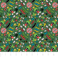 Load image into Gallery viewer, Looney Tunes III - Marvin Toss- Dark Green Fabric - 1/2 Meter - Cotton Fabric
