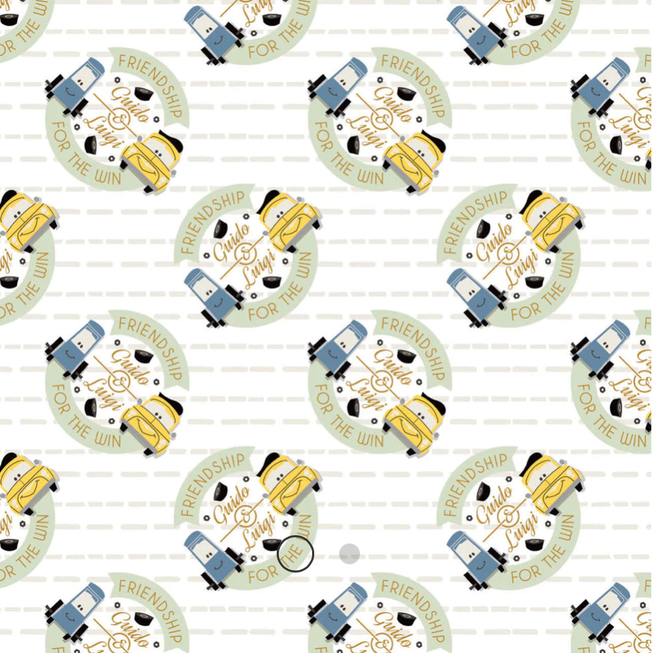 Cars Collection III by Disney-Pixar - Friendship Badge - White Fabric - 1/2 Meter - Cotton Fabric