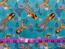 Charger l&#39;image dans la galerie, Disney Raya and the Last Dragon - Characters Toss - Teal Fabric - 1/2 Meter - Cotton Fabric
